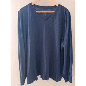 Belle by Kim Gravel Slub Knit V-Neck Top Blouson Sleeves